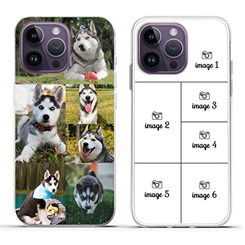 ABCJOJO Personalized Custom Phone Cases,Compatible with iPhone 17 16 15 14 13 12 11 Pro Max Plus X,Made in USA,Create Your Own Picture Phone Case with Suitable for Family,Friends and Gift(6 Photos)