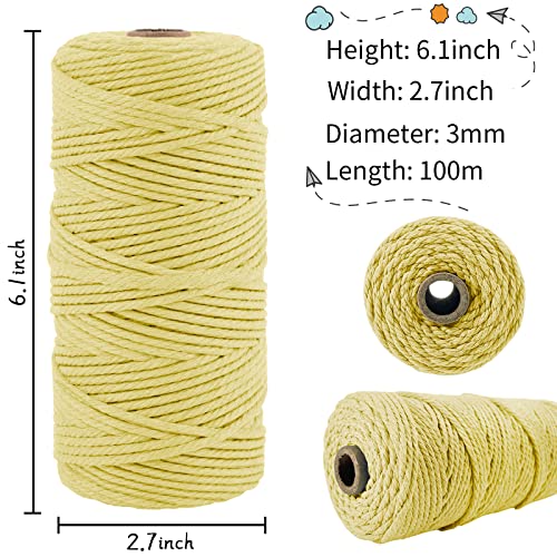 LEREATI Macrame Cord 3mm x 100m, Thick Macrame Rope Natural Cotton Rope Craft String - Image 2