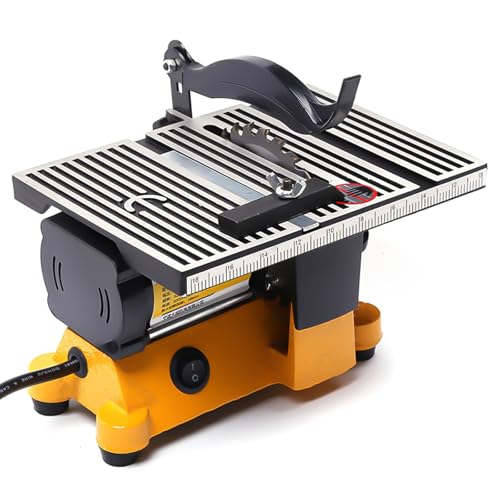 NAWESRVA 4\" Mini Portable Table Saw with 3 Blades – Compact Electric Cutting Machine, Adjustable Miter Guide, High-Speed Motor – Perfect for DIY Crafts, Wood, Metal, Ceramic, Glass