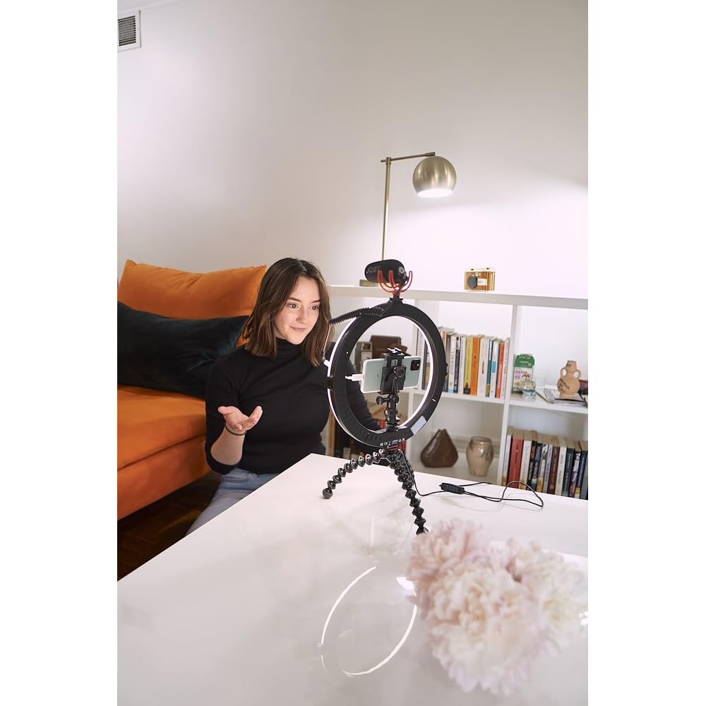 JOBY Beamo Ring Light 12", Luce LED, Ring Light Telefono, Fotocamera, Luce Fotografica con 3 Modalità, 10 Livelli di Luminosità, per Selfie, Foto, Video, Vlogging, Creazione Contenuti