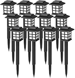 GIGALUMI 12 Pack Solar Pathway Lights Outdoor, Waterproof Outdoor Solar Lights for Garden