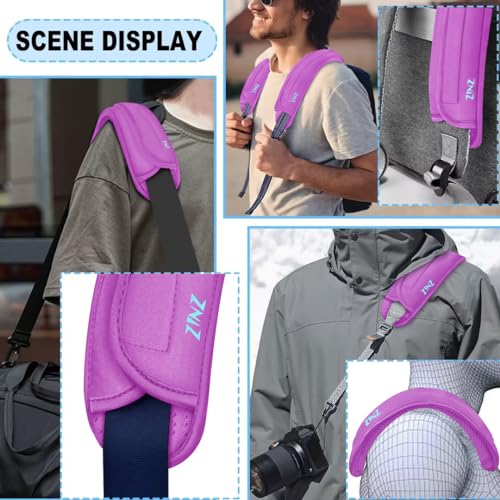 Image of ZINZ 2-Pack Universal Shoulder Pad with Ultra Thick Cushion for Bag Luggage Bag Crossbody, Plus Long & Anti-Slip & Breathable,Purple