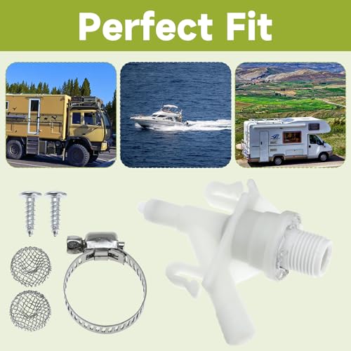 Image of Toilet Water Valve Kit Replace 385311641 for Dometic Sealand 300 301 310 311 320 321 Pedal Flush Toilet for RV Camper Marine (Pack of 2)