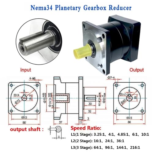 Réducteur planétaire 86 mm pour motorisation CNC et automatisme