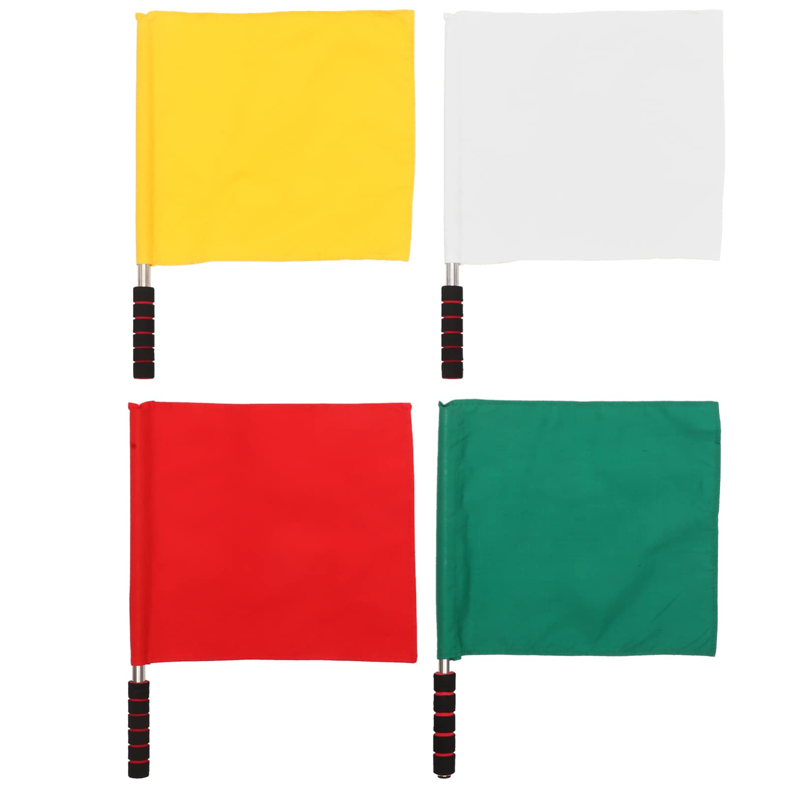 VOSAREA 4-pack Small Match Referee Flags for Soccer Praise Dance Lightweight Signal Flags Comfortable Handle for Sports Events