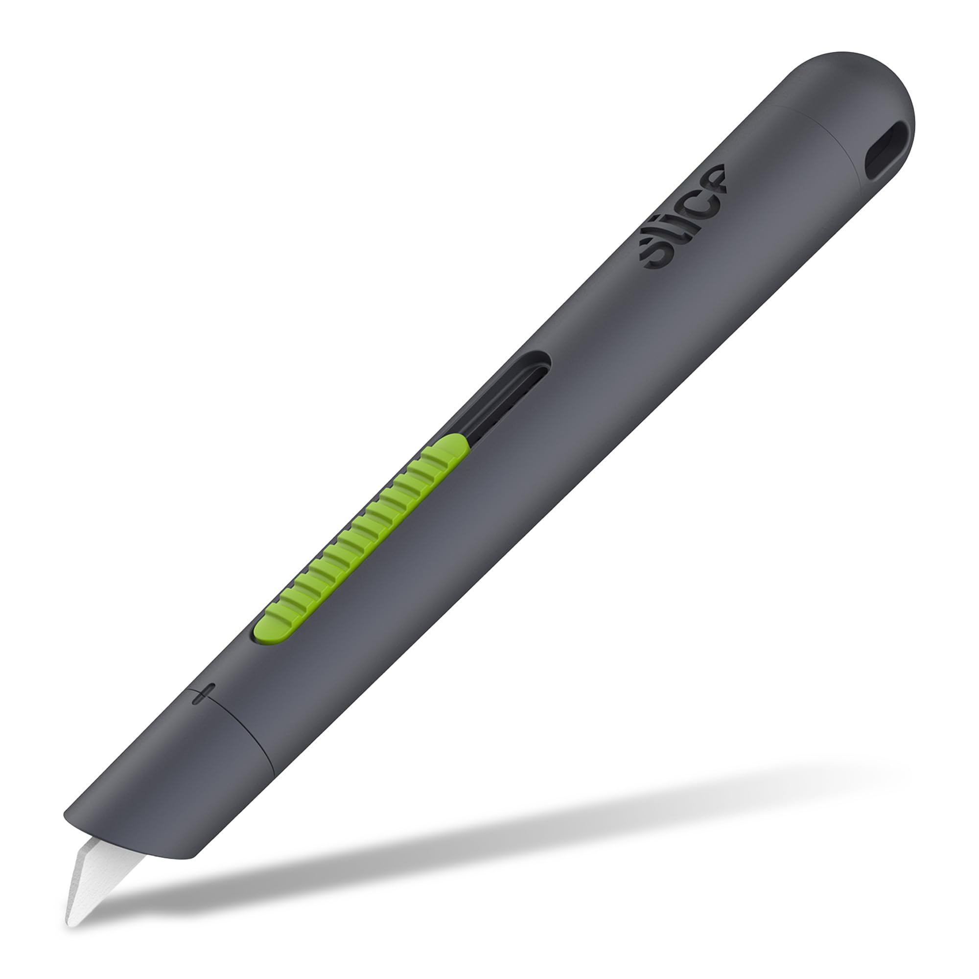 SLICE 10512 | extra sicherer Stift Cutter|Keramikklinge | Finger-freundlich | Sicherheitsmesser | ergonomische Form | automatischer Klingenrückzug | ideal für Karton, Folien, Verpackungen & Papier