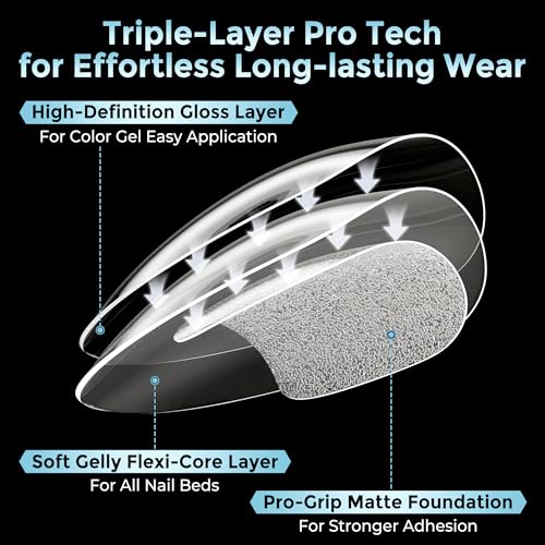 Image of Luckyfairy Almond Gel Nail Tips: 360pcs Pre-Shaped Medium Nail Tips Almond Shape Acrylic Fake Nails Half Matte Full Cover Press On Nails for Extension Home DIY Salon 12 Sizes