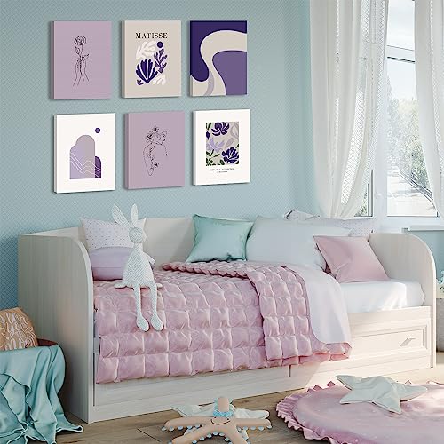 Image of CHDITB Matisse Canvas Wall Decor Matisse Wall Art Set Of 6(8X10 Inches) Vintage Matisse Posters Flower Pictures, Abstract Floral Painting For Bedroom Living Room Dorm Gallery Girl Room Artwork