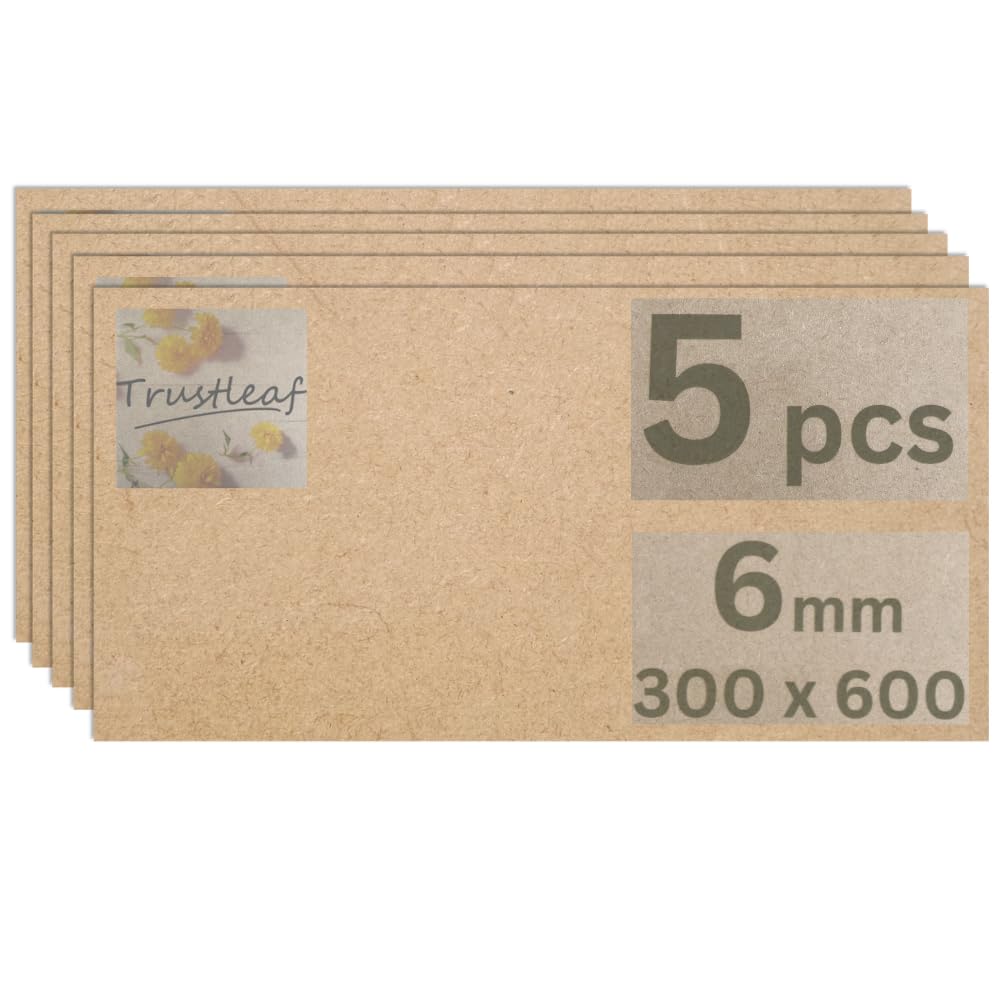 Trustleaf 6MM Sheets of MEDITE Premier MDF 300mm x 600mm Approx 1ft x 2ft. Pack of 5