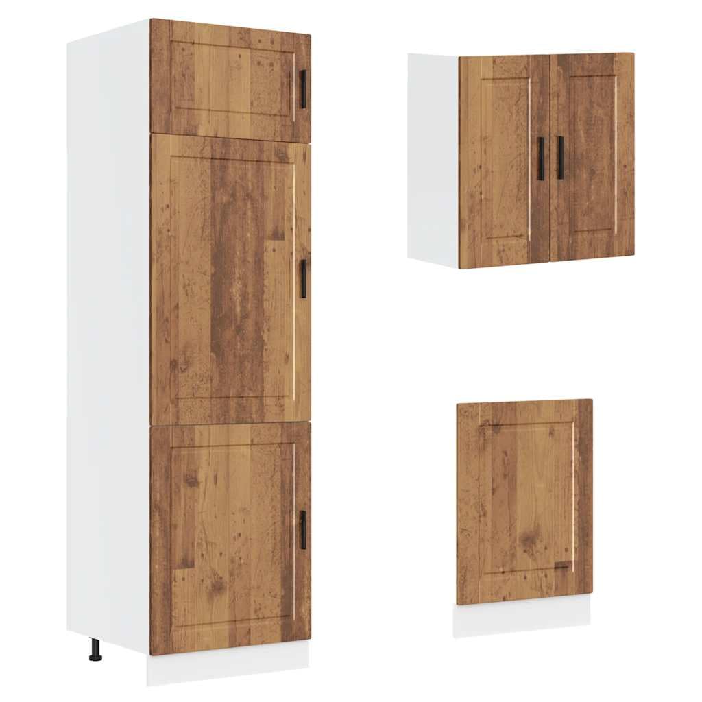 8-TLG Küchenschrank-Set Kalmar Modular Küchenzeile Altholz-Optik
