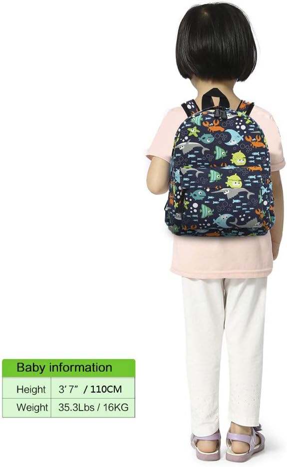 Zicac Toddler Backpack for Boys Girls 12 inch Mini Kids Backpacks for School & Travel, Preschool Kindergarten Cartoon Daypack