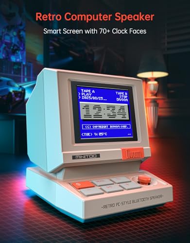 Divoom MiniToo Retro PC-Style Computer Speaker, Smart Pixel Screen with DIY Faces, Bluetooth & USB Audio, Alarm/White Noise Clock, Desk Setup Gift for Bedroom, Office & Gaming - Image 3
