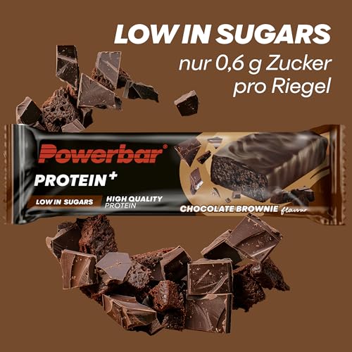 PowerBar Protein Plus Bar with only 107 Kcal - Low Sugar Protein Bars, Fitness Bars with Fiber - Chocolate Brownie (30 x 35g)