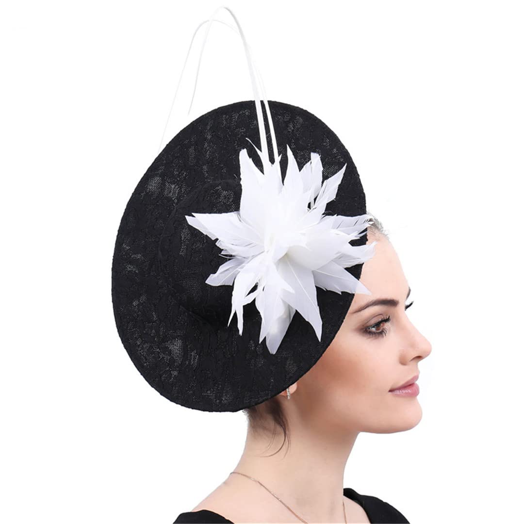Lmtossey Sombrero De Plumas para Mujer, Tocado De Flores Decorativas para Mujer, Tocado, Accesorios Nupciales para El Cabello De Boda