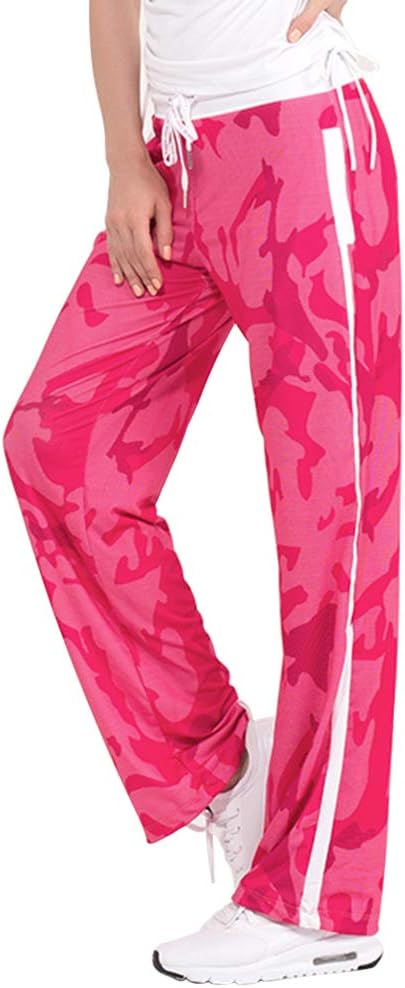 Zylioo Women's Camouflage Printing Athletic Sweatpants with Pockets Drawstring Striped Side Workout Jogger Pants
