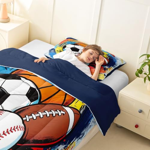 Image of Feelyou Boys Sports Comforter Set King Size for Boys Girls