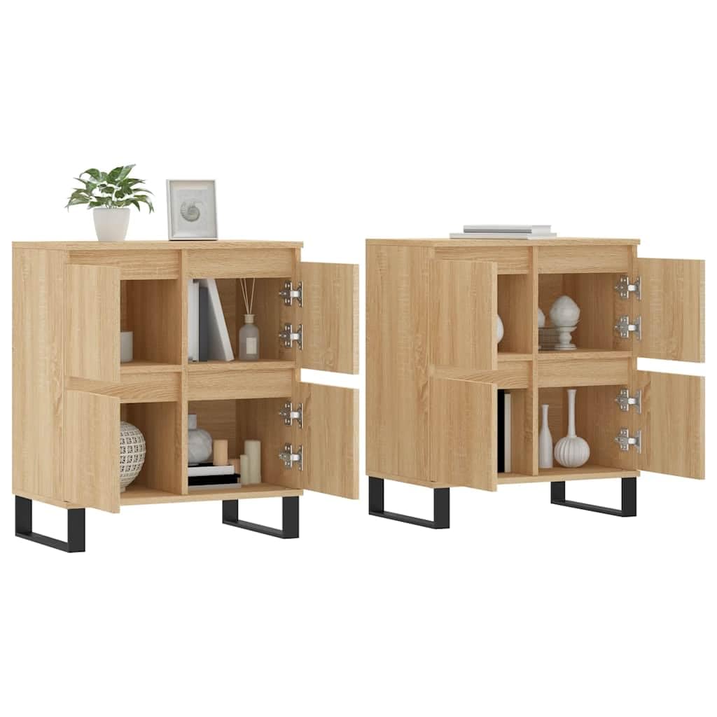 Credenza 2 pz Rovere Sonoma 120x35x70 cm Legno Multistrato