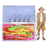 Señuelos de | con Cabeza Plomeada Flexible Y Realista,Conjunto de Cebos para de Agua Dulce de la Perca,para Agua Salada Y Dulce, Lago, Río, Kayak, Bar, Trucha, SAU