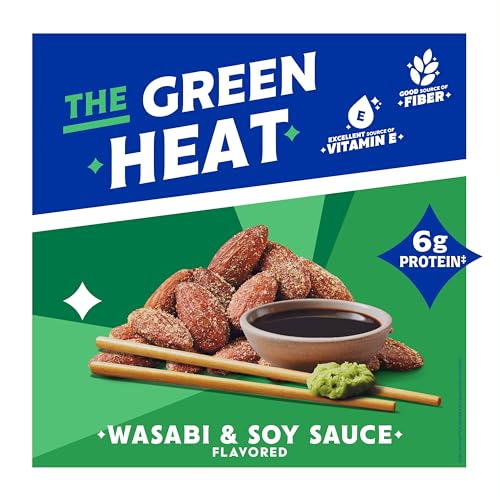 Image of Blue Diamond Almonds, Bold Wasabi & Soy Sauce Flavored Snack Nuts, Bulk Bag, Pantry Staple, GMO-Free, Great for Parties, Lunch, Events, Holiday, and Healthy Snacking, 25 Oz Resealable Bag (Pack of 1)