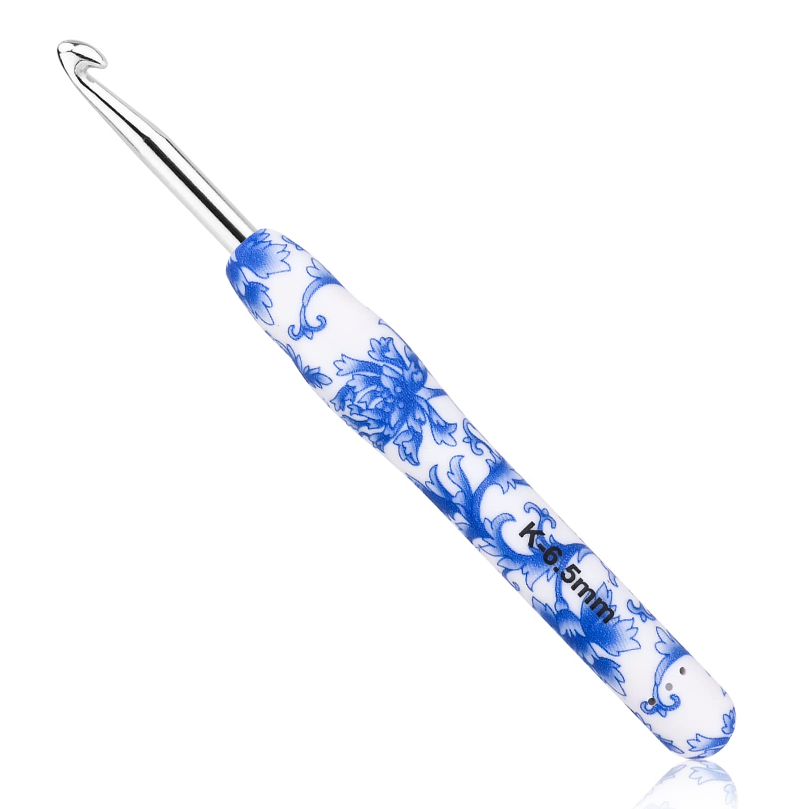 BCMRUN 6.5 mm(K) Large Crochet Hook, Ergonomic Grip Soft Handles Crochet Hook for Arthritic Hands, Extra Long  Knitting Needles for Beginners and Crocheting Yarn (6.5mm-K)