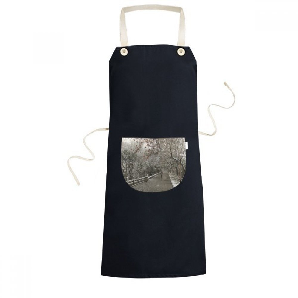 Tablier de cuisine grand format bavoir de poche imprimé neige 70x67cm