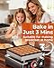 Popfoodex Mini Pancake Maker - 25Pcs Mini Pancake Griddle w/Non-stick and Adjustable Temp, 110V Electric Dutch Pancake Maker w/ 1.8 Inches Poffertjes, Hot Cakes Machine for Home Kitchen Restaurant