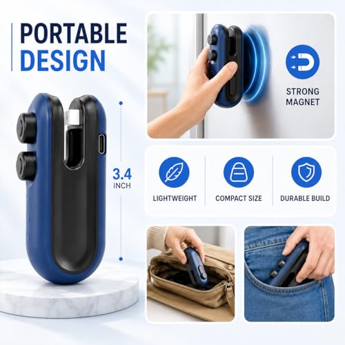Image of MODORA 2-in-1 Mini Sealing Machine with Cutter - Handheld Heat Sealer & Packet Sealer for Food, Chips, Snacks | USB Type-C Rechargeable, Magnetic, Airtight Seal | No Preheating + 2 WALL HOOKS