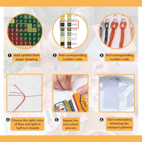 Image of FREEBLOSS 11CT Stamped Cross Stitch Kits Jam Pot Cross Stitch Ornament Kits with Instructions Embroidery Needlepoint Kit for Wall Hanging Home Decor 15.7x19.7inch