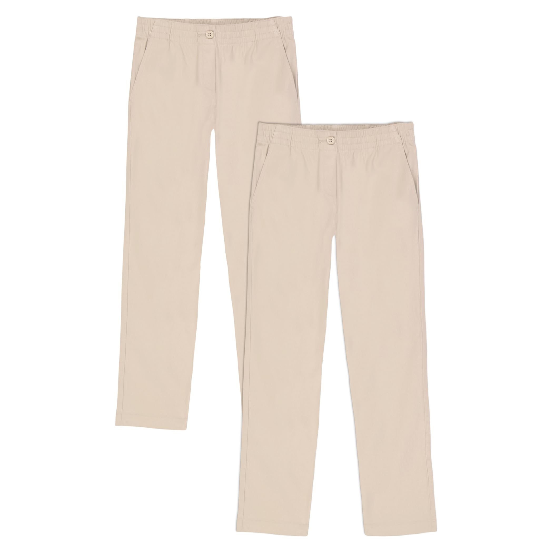 Girls School Uniform Pull on Stretch Twill Pant Straight Leg Multipack