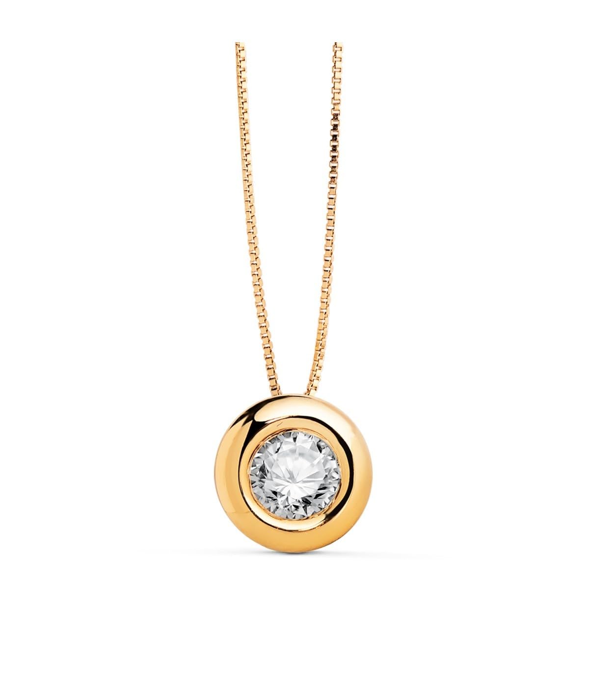 Choker aus 18-karätigem Gold, 42 cm lang, mit 8 mm Lünette und 0,325 ct Labordiamant.
