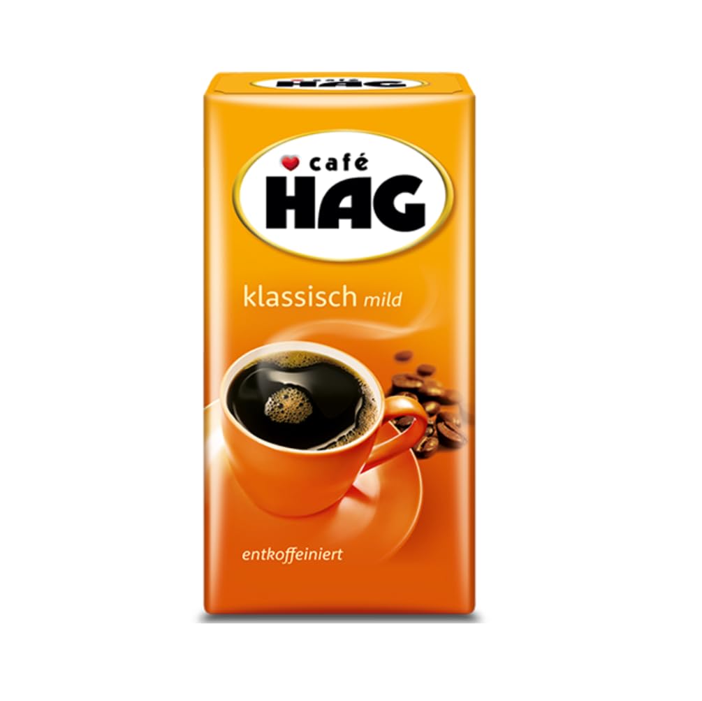 Café HAG Filterkaffee Klassisch Mild, helle Röstung, Kaffee gemahlen & entkoffeiniert, geröstet in Deutschland, ideal für Filterkaffeemaschine & French Press, 500 g
