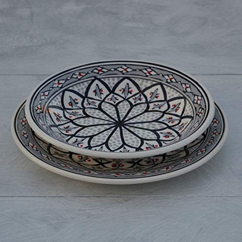 Lot de 6 assiettes creuses Bakir gris - D 24 cm