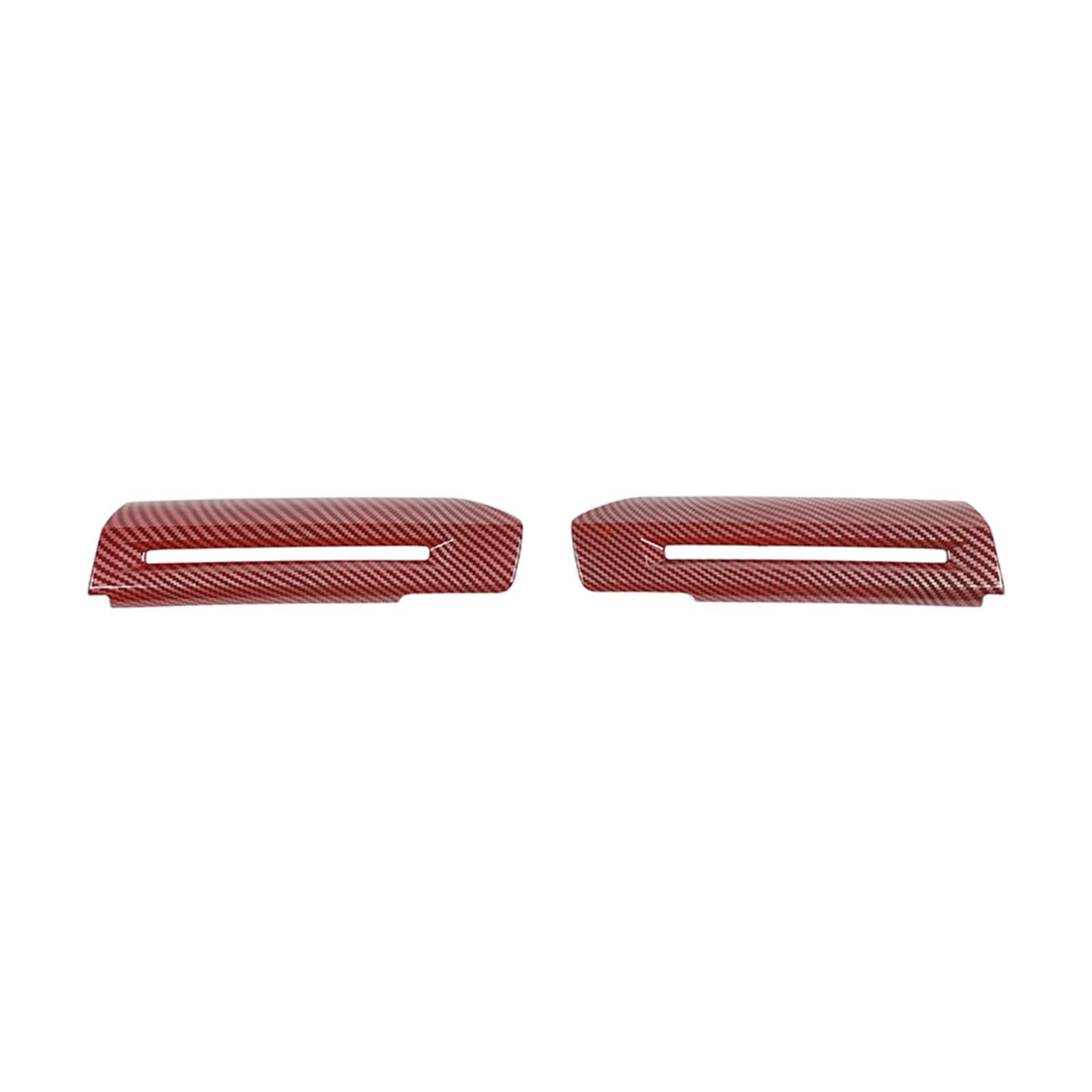 Lsdsaaza Red Carbon Fiber Interior Inner Handle Car Interior Inner Door Handle Decoration Cover Trim For Ford For Mustang 2015-2024(Red Carbon Fiber)