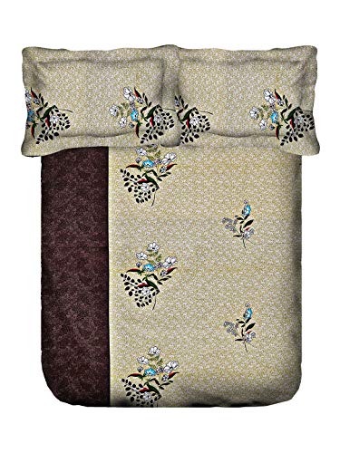 Image of Swayam Pure Cotton Double Bedsheet with 2 Pillow Covers | Size 90 x 100 inch | 160 TC | Floral Design | Soft Breathable Bed Sheet | Comfortable & Durable for Bedroom - Green