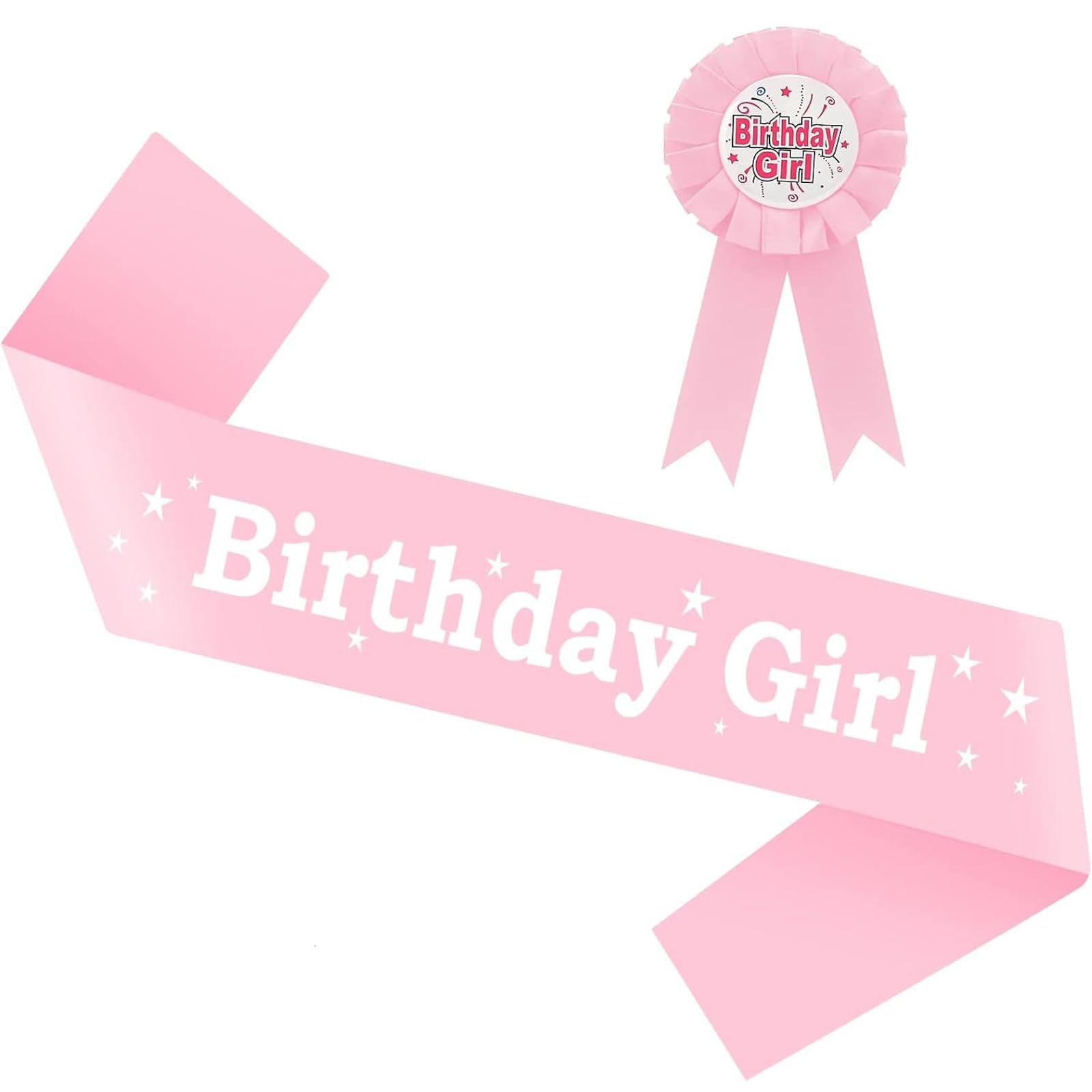 XINCHENG Birthday Girl Sash and Badge, Happy Birthday Sash Women, Satin Birthday Sash for Birthday Girl Woman Party Decorations, One Size