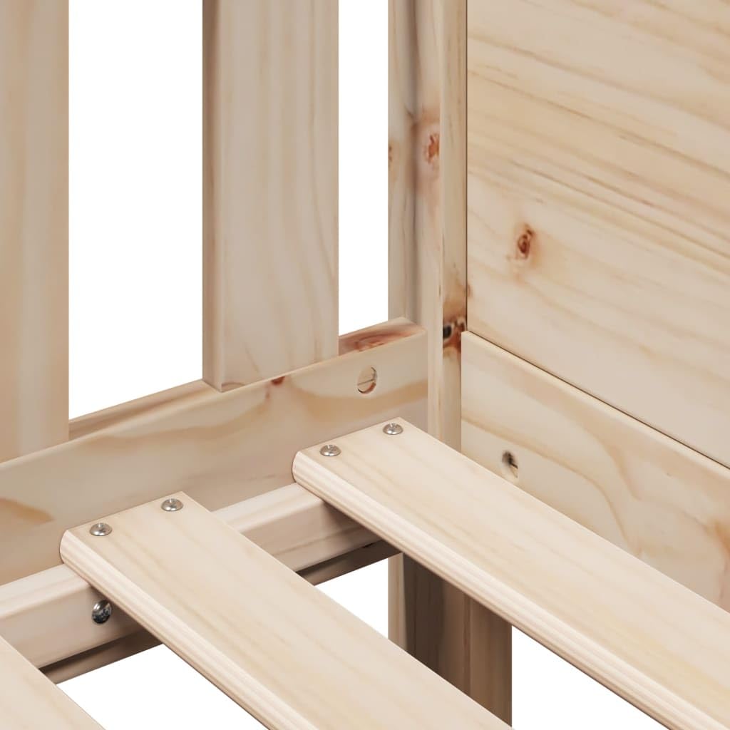 Casa infantil de 90 x 190 cm pino macizo sin tratar con somier, cama de juegos para habitación infantil con espacio de almacenamiento, espacio para invitados en habitación juvenil