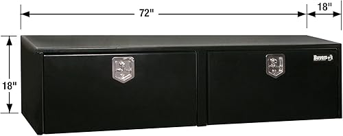 Vista 112 de Buyers Products 1704305 - Caja de acero negro para debajo de la carrocería con cierre de asa en T bloqueable, 24 x 24 x 36 pulgadas, fabricada