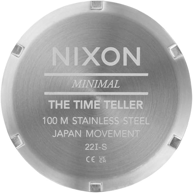 NIXON Time Teller A045 - 100m Water Resistant Men's Analog Fashion Watch (37mm Watch Face, 19.5mm-18mm Stainless Steel Band)