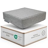 Sitzkissen Orthopädisch mit Memory Foam - Ergonomisches Sitzkissen Stuhl als Sitzerhöhung (10 cm Kissenhöhe) - Für Stuhl, Bürostuhl, Auto & Rollstuhl - Rutschfest & Waschbar - Stuhlkissen 40x40 Grau