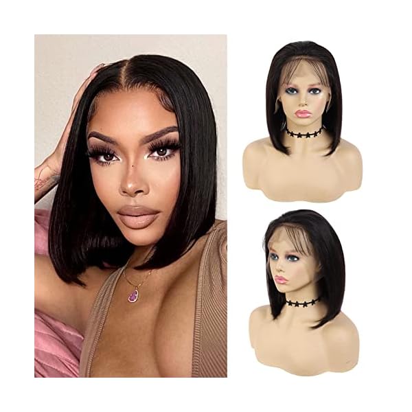 X-TRESS 13X4 Bob Lace Wigs 12 Inch Short Bob Wigs Human Hair Brazilian Virgin Human Hair lace Frontal Wigs For Black…
