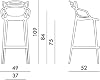 Kartell Masters Stool Chairs Orange 50 x 53 x 103 cm
