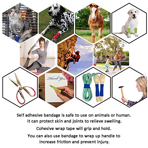 Zelfklevend verband, 8 Rolls Cohesive Bandage Elastische Zelfklevende Bandage Huisdier Wikkel Bandage Tape Voor Dieren… - Image 8