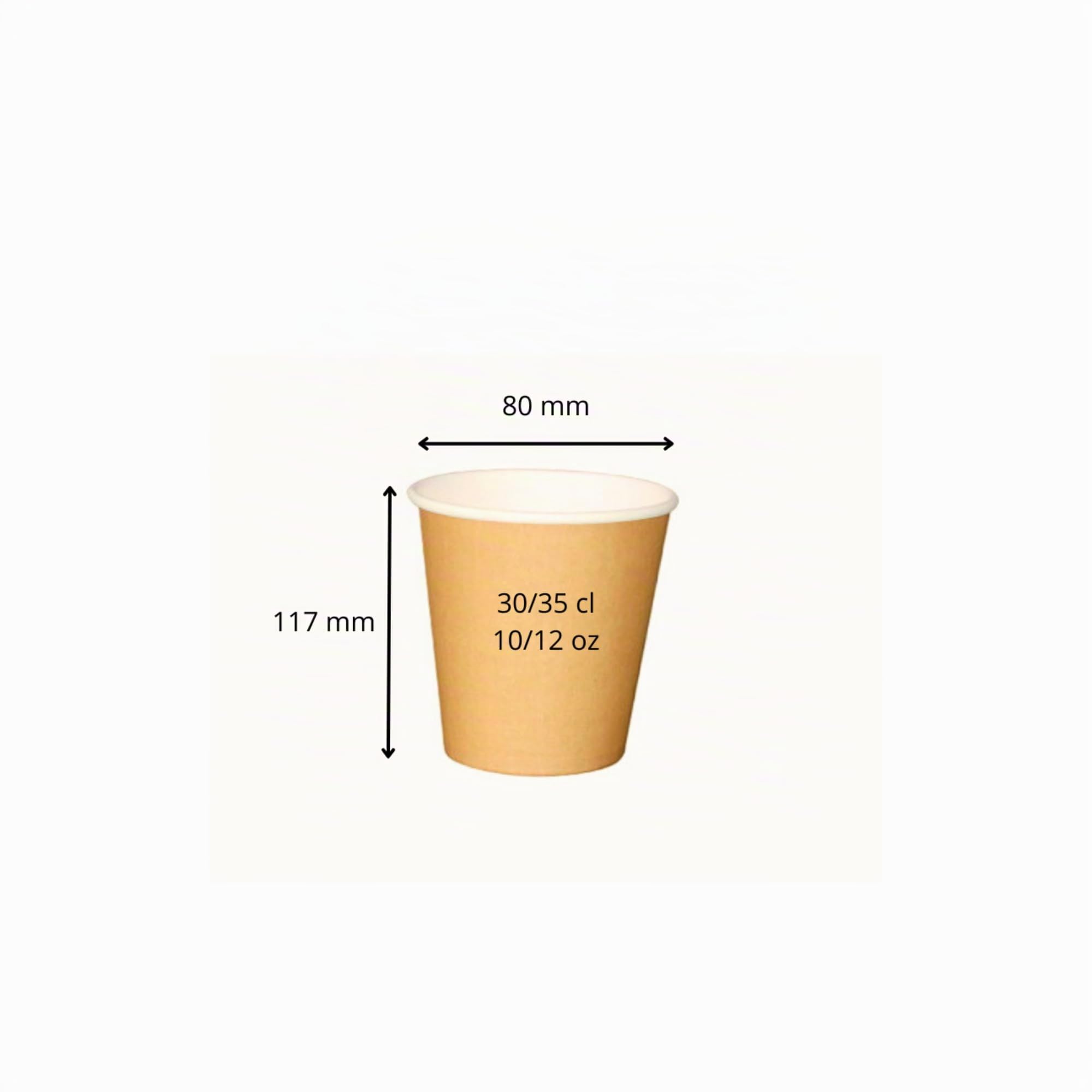 Générique 500 Gobelets en Carton Kraft Brun 30-35 cl (10-12 oz) – Tasses Jetables Résistantes pour Boissons Chaudes et Froides, Idéales pour Cafés, Thés, Jus, Smoothies et Événements