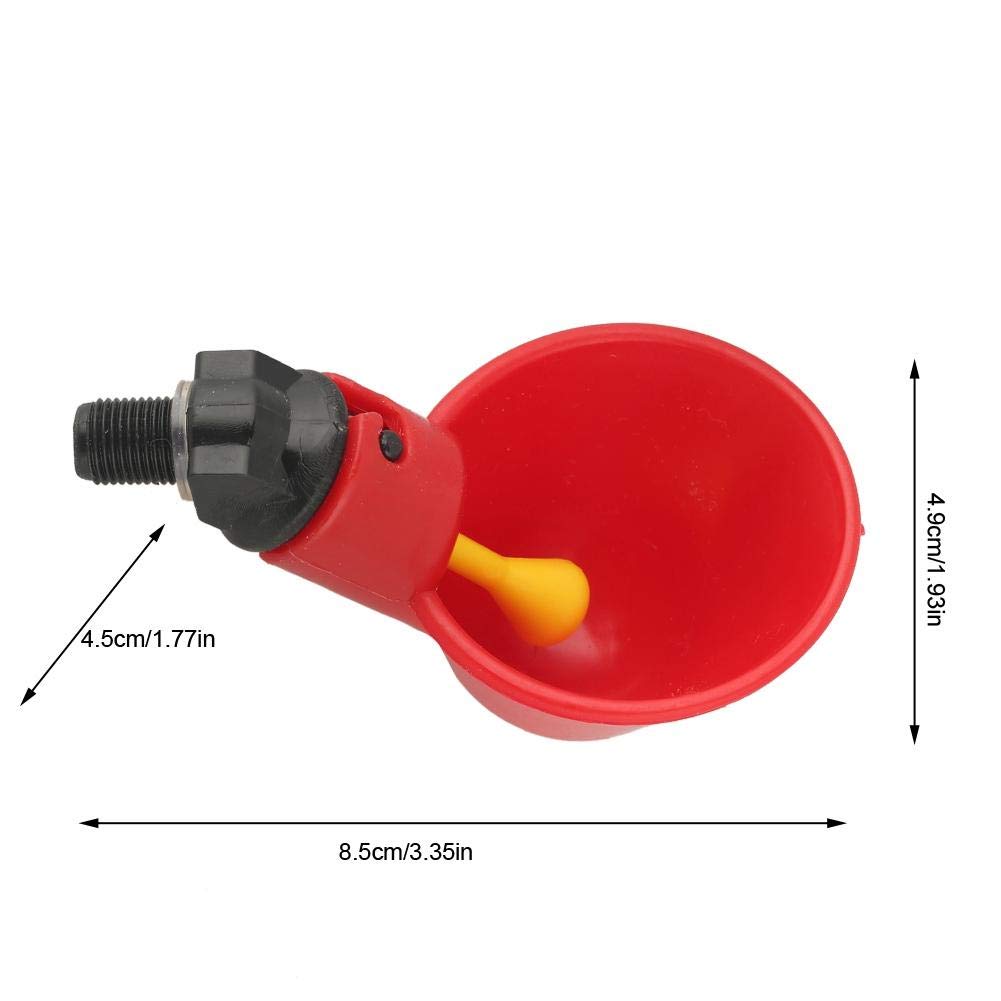 Broco 10 Bebederos de Taza para Gallinas, Vasos Automáticos de Agua para Aves de Corral, Bebedero para Pollos, Patos, Gansos, Pavos con Fijación Lateral o Inferior