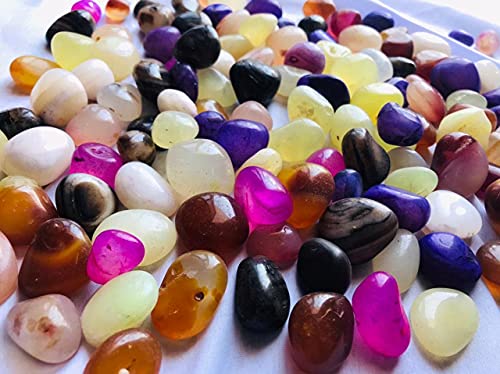 Image of Mixed Onyx Pebbles for Decoration - Pebbles Stones for Fish Tank Aquarium, Fountain, Table Decor - Decorative Stones and Pebbles for Home /Garden Decor (900 Grams, Miixed Onyx)