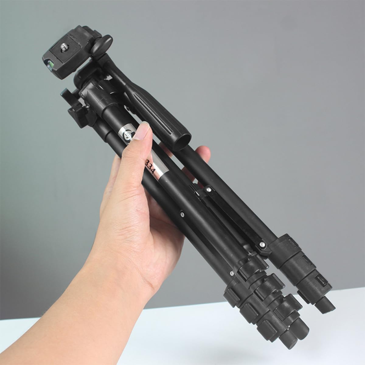 Mini Trípode para Cámara de Aluminio Negro 4 Secciones | Soporte Multifunción Práctico y Resistente Deformación Uso en Viaje y Exterior