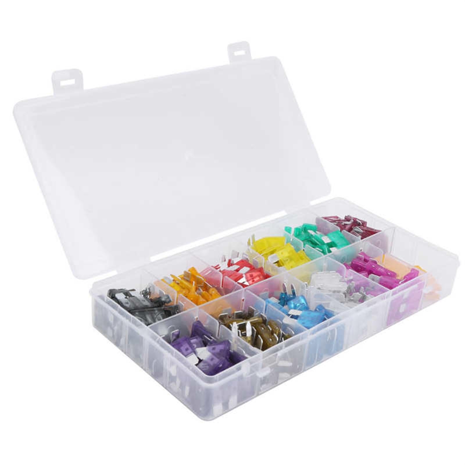 Kit de fusibles de cuchilla de 330 piezas, tamaño pequeño, mediano, mini, surtido de 2A-40A con fusible de cuchilla de clips amarillos