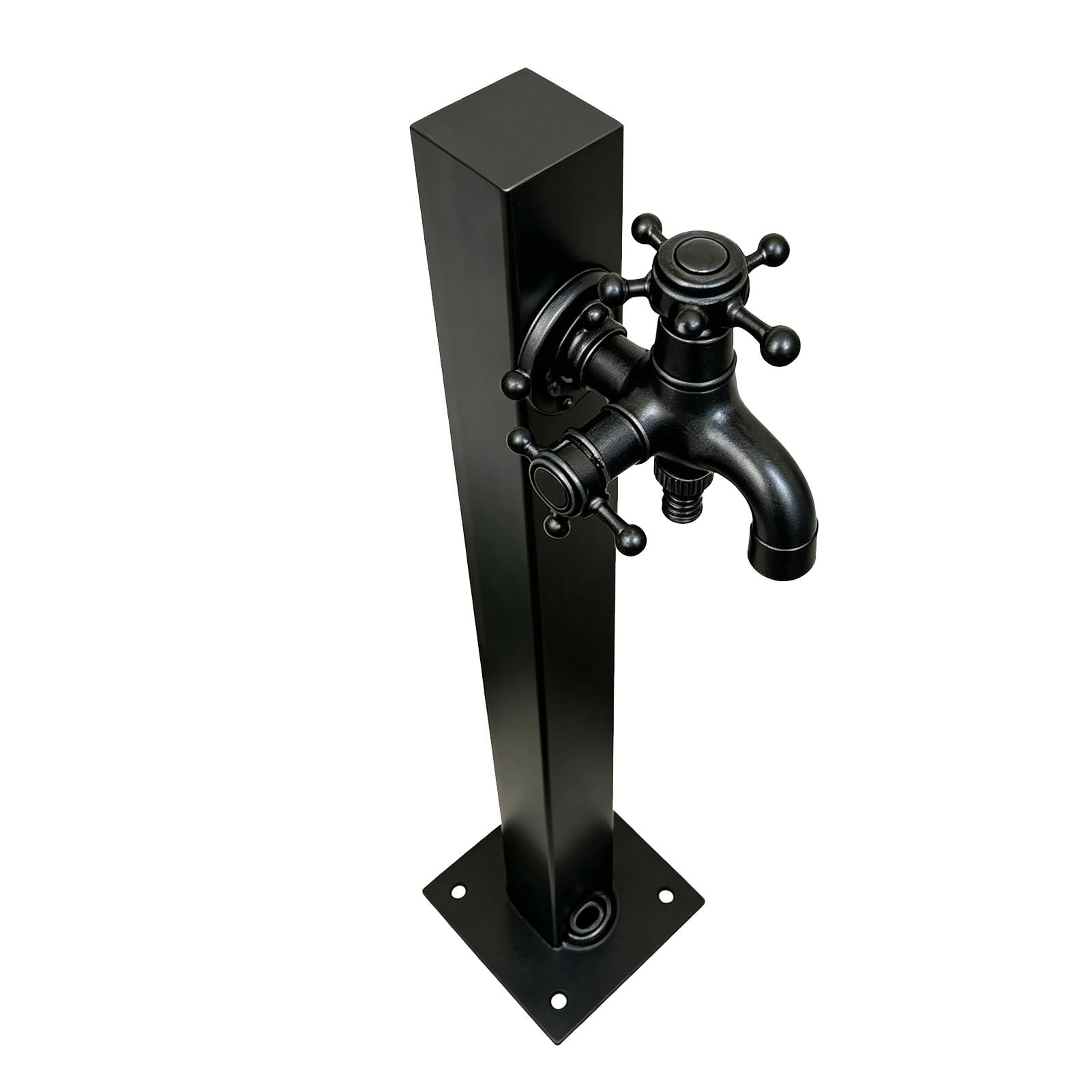 Floor Mounted Hydrant Water Tap, 304 Stainless Steel Outdoor Faucet Water Column for Garden Farm Pasture Backyard, Freeze Proof Spigot, Bottom Or Side Inlet(Square B,Height: 95cm/37.4in)