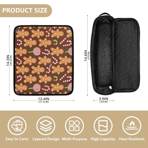 Estuche de viaje 2 en 1 para rizador y plancha de pelo con tapete resistente al calor, grande, para herramientas calientes y accesorios de cuidado capilar miniatura 4