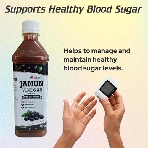 Image of Unifibe Jamun Vinegar (Sirka) | 100% Natural & Unfiltered | With the 'Mother' | Supports Blood Sugar, Digestion & Immunity - 500 ml (500 ml)